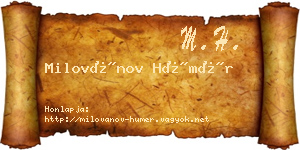 Milovánov Hümér névjegykártya